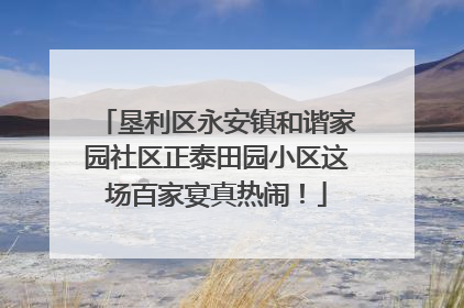 垦利区永安镇和谐家园社区正泰田园小区这场百家宴真热闹！