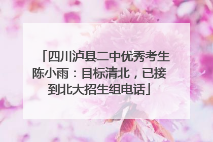 四川泸县二中优秀考生陈小雨：目标清北，已接到北大招生组电话