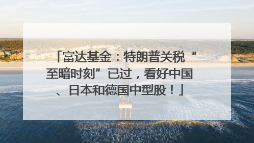 富达基金：特朗普关税“至暗时刻”已过，看好中国、日本和德国中型股！