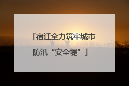宿迁全力筑牢城市防汛“安全堤”