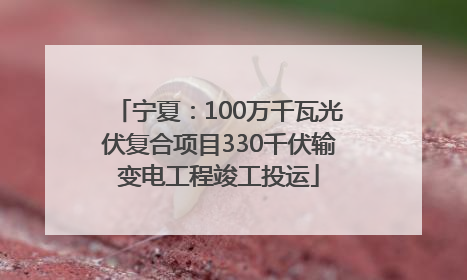 宁夏：100万千瓦光伏复合项目330千伏输变电工程竣工投运