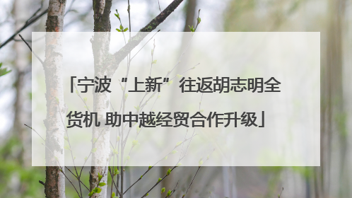 宁波“上新”往返胡志明全货机 助中越经贸合作升级