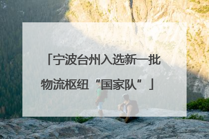 宁波台州入选新一批物流枢纽“国家队”