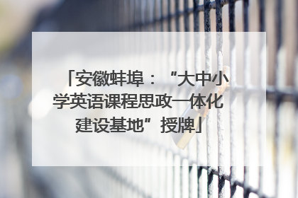安徽蚌埠：“大中小学英语课程思政一体化建设基地”授牌