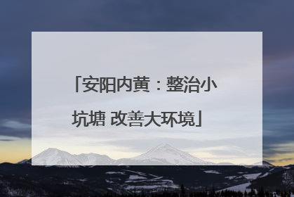 安阳内黄：整治小坑塘 改善大环境