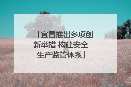 宜昌推出多项创新举措 构建安全生产监管体系