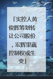 实控人黄俊辉筹划转让公司股份，宏辉果蔬控制权或生变