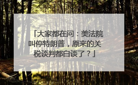 大家都在问：美法院叫停特朗普，原来的关税谈判都白谈了？