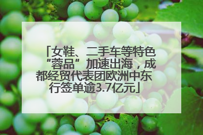 女鞋、二手车等特色“蓉品”加速出海，成都经贸代表团欧洲中东行签单逾3.7亿元