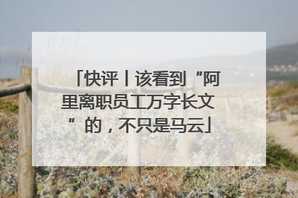 快评丨该看到“阿里离职员工万字长文”的，不只是马云