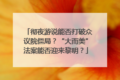 彻夜游说能否打破众议院僵局？“大而美”法案能否迎来黎明？