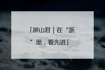 屏山君｜在“浙”里，看先进