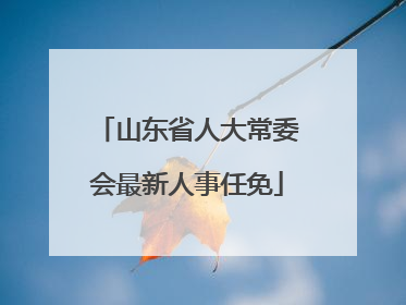 山东省人大常委会最新人事任免
