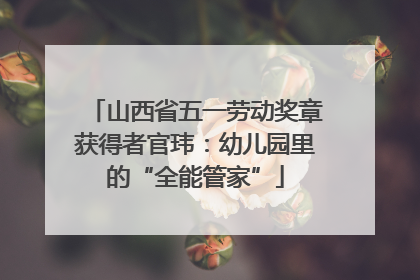 山西省五一劳动奖章获得者官玮：幼儿园里的“全能管家”
