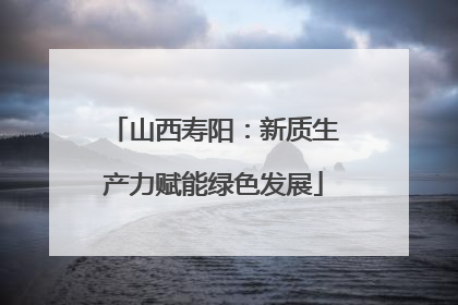山西寿阳：新质生产力赋能绿色发展