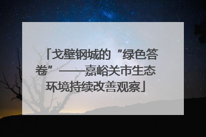 戈壁钢城的“绿色答卷”——嘉峪关市生态环境持续改善观察