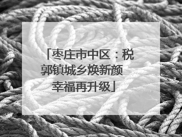 枣庄市中区：税郭镇城乡焕新颜 幸福再升级