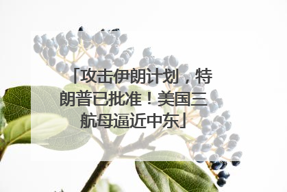 攻击伊朗计划，特朗普已批准！美国三航母逼近中东