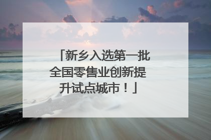 新乡入选第一批全国零售业创新提升试点城市！
