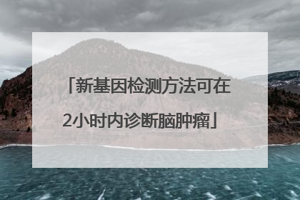 新基因检测方法可在2小时内诊断脑肿瘤