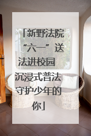 新野法院“六一”送法进校园 沉浸式普法守护少年的你
