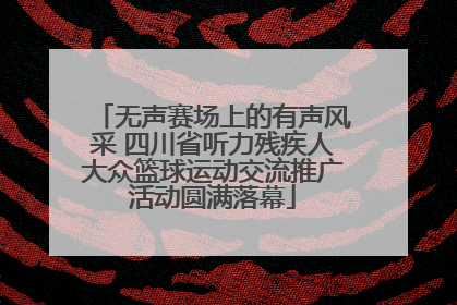 无声赛场上的有声风采 四川省听力残疾人大众篮球运动交流推广活动圆满落幕