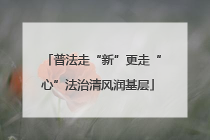 普法走“新”更走“心”法治清风润基层