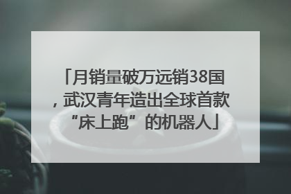 月销量破万远销38国，武汉青年造出全球首款“床上跑”的机器人