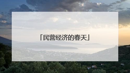 民营经济的春天