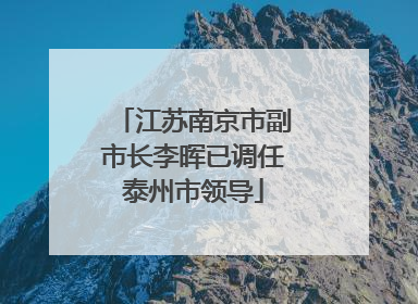 江苏南京市副市长李晖已调任泰州市领导