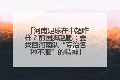 河南足球在中超咋样？前国脚赵鹏：要找回河南队“专治各种不服”的精神