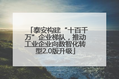 泰安构建“十百千万”企业梯队，推动工业企业向数智化转型2.0版升级