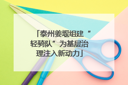泰州姜堰组建“轻骑队”为基层治理注入新动力