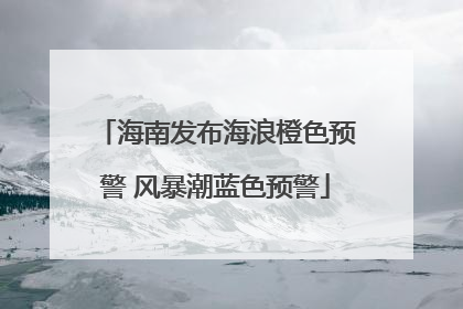 海南发布海浪橙色预警 风暴潮蓝色预警