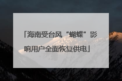 海南受台风“蝴蝶”影响用户全面恢复供电