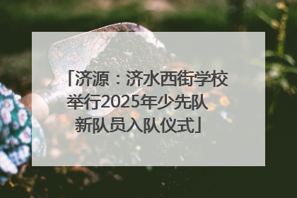 济源：济水西街学校举行2025年少先队新队员入队仪式