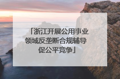 浙江开展公用事业领域反垄断合规辅导 促公平竞争