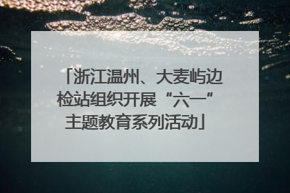 浙江温州、大麦屿边检站组织开展“六一”主题教育系列活动