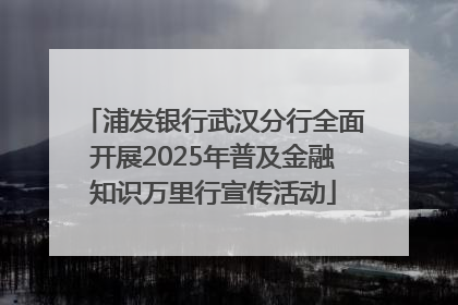 浦发银行武汉分行全面开展2025年普及金融知识万里行宣传活动