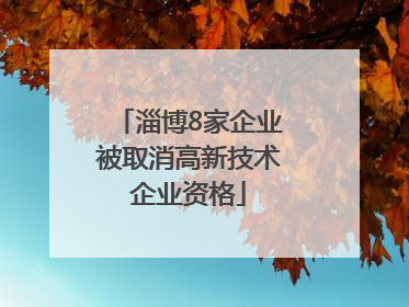 淄博8家企业被取消高新技术企业资格