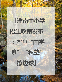 淮南中小学招生政策发布：严查“国学班”“私塾”擦边球