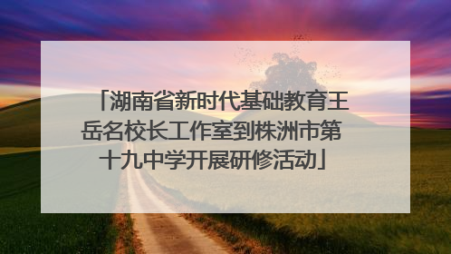湖南省新时代基础教育王岳名校长工作室到株洲市第十九中学开展研修活动