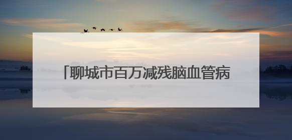 聊城市百万减残脑血管病公益项目资助标准公布
