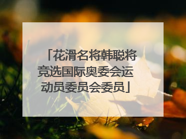 花滑名将韩聪将竞选国际奥委会运动员委员会委员
