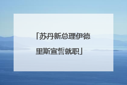 苏丹新总理伊德里斯宣誓就职