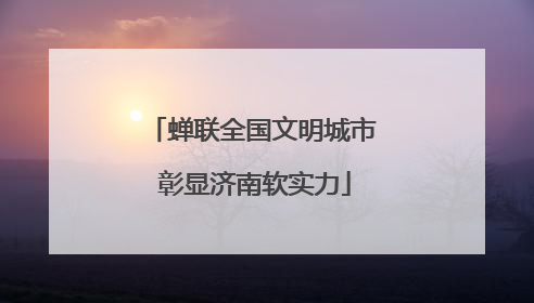蝉联全国文明城市 彰显济南软实力