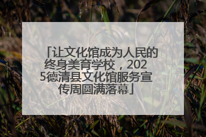 让文化馆成为人民的终身美育学校，2025德清县文化馆服务宣传周圆满落幕