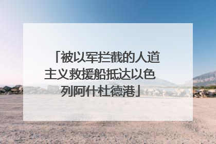 被以军拦截的人道主义救援船抵达以色列阿什杜德港