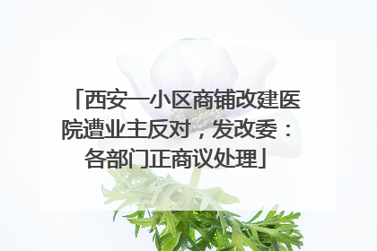 西安一小区商铺改建医院遭业主反对，发改委：各部门正商议处理
