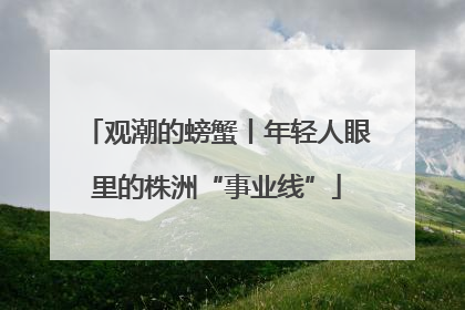 观潮的螃蟹丨年轻人眼里的株洲“事业线”
